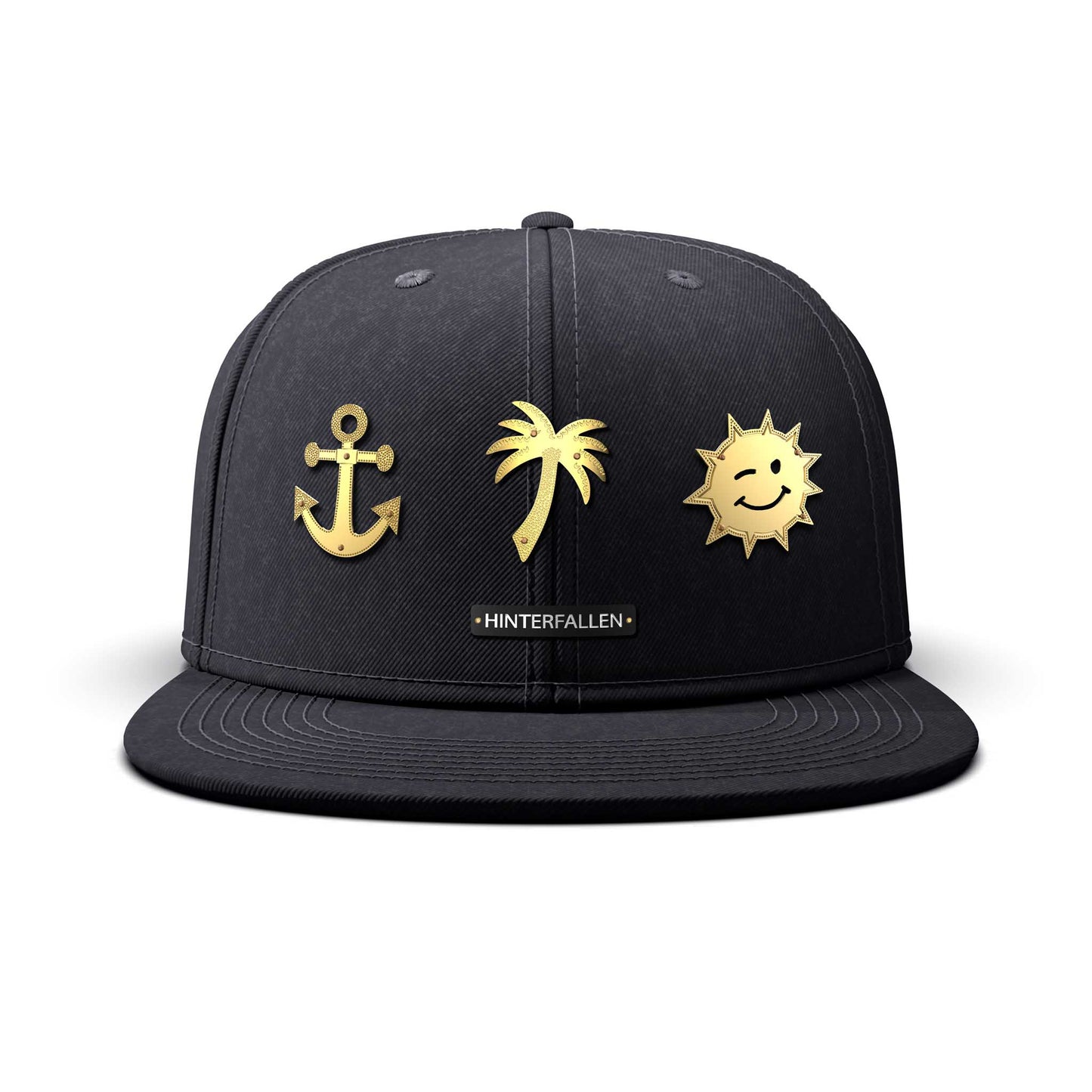 Beach Time - Triple Gold Charm, flat