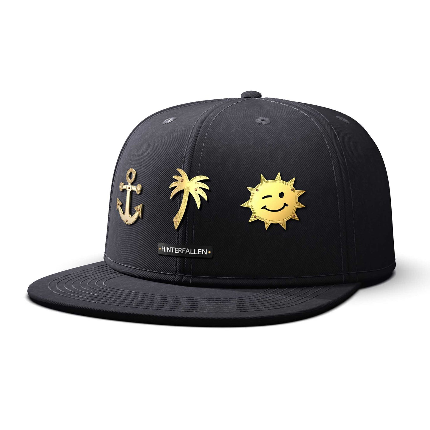 Beach Time - Triple Gold Charm, flat