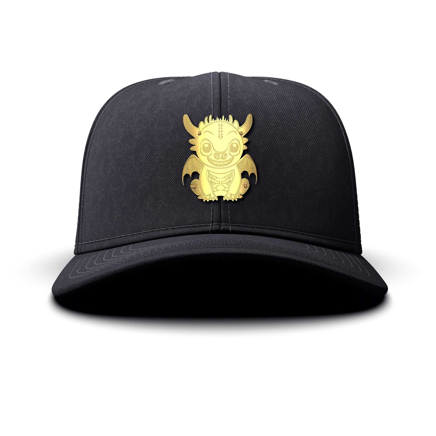 Baby Dragon - Single Gold Charm BIG, curved