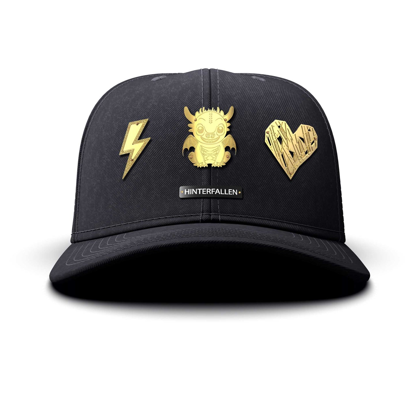 Troublemaker - Triple Gold Charm, curved