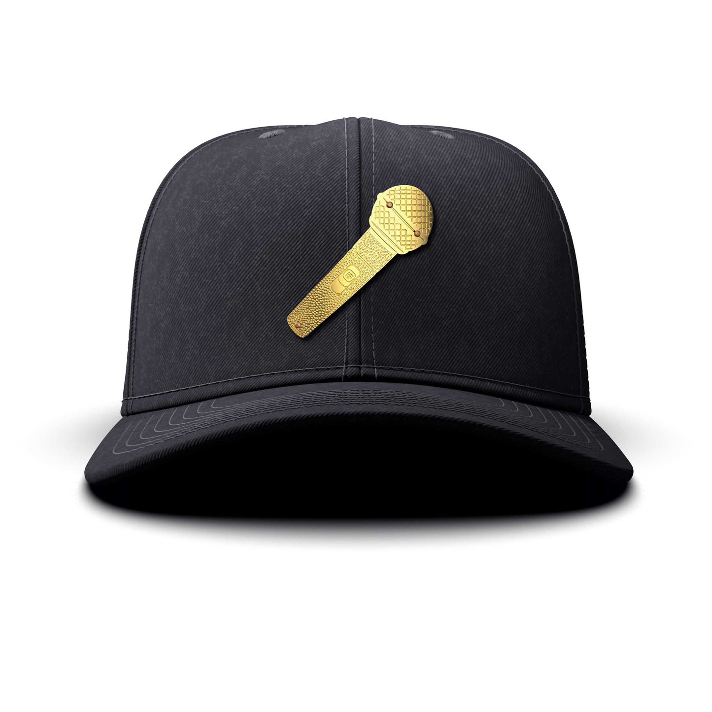 Microphone - Single Gold Charm BIG, curved
