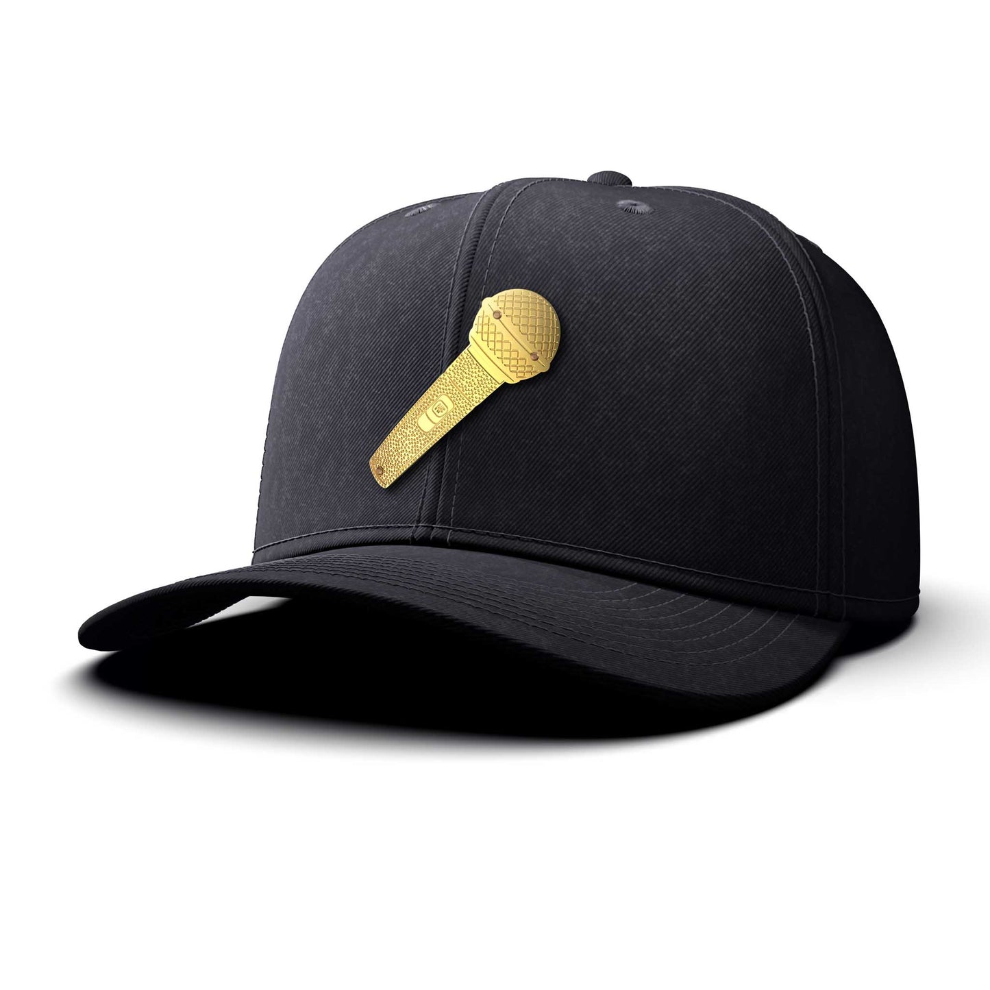 Microphone - Single Gold Charm BIG, curved