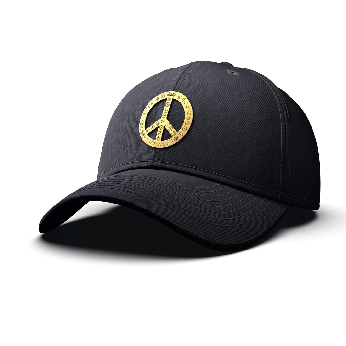 Peace Sign - Women's, Single Gold Charm, curved