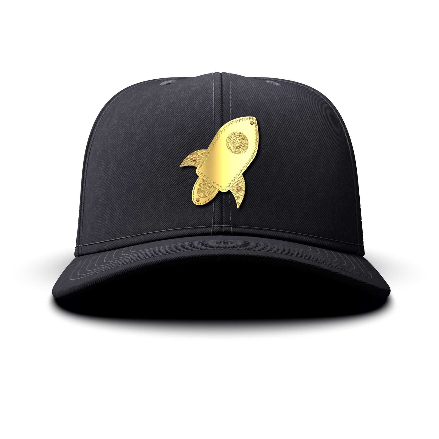 Rocket - Single Gold Charm BIG, curved