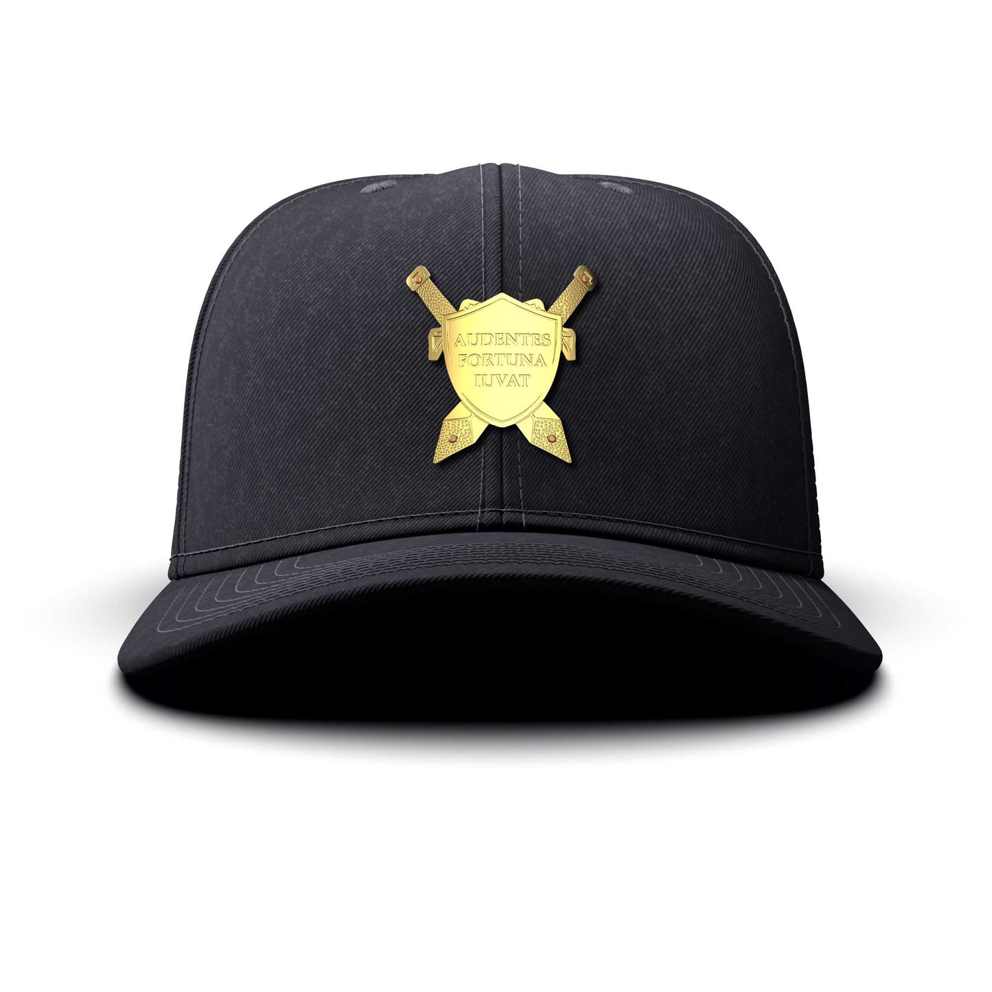 Shield and Swords - Single Gold Charm BIG, curved