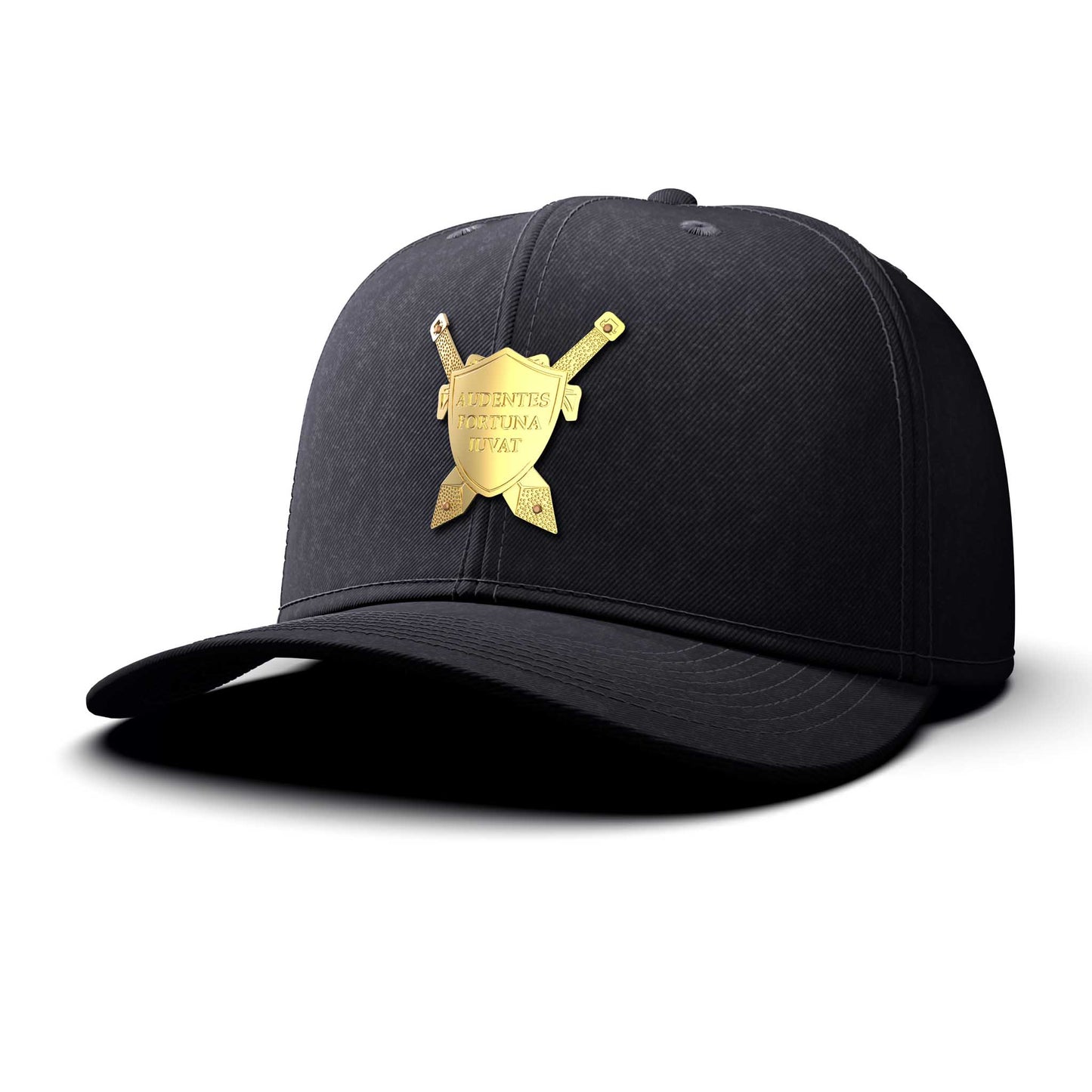 Shield and Swords - Single Gold Charm BIG, curved