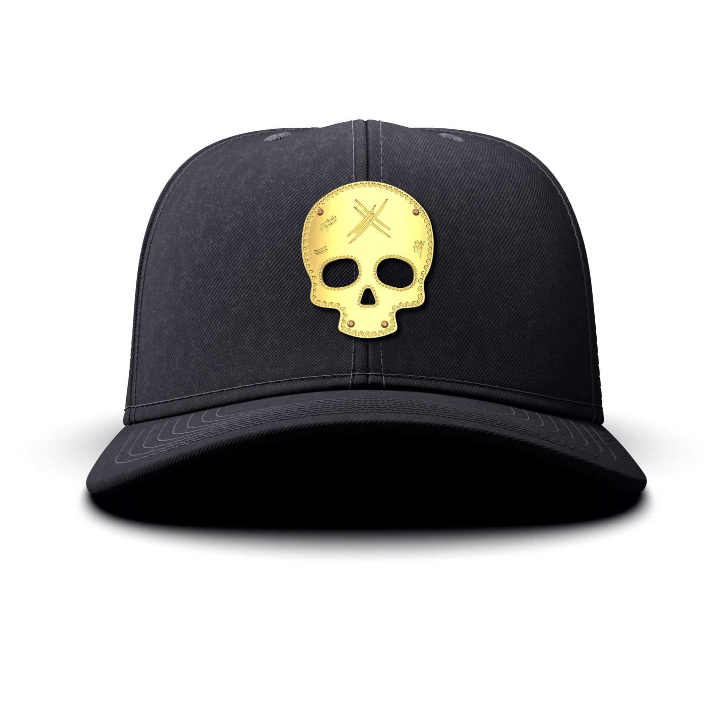 Skull - Single Gold Charm BIG, curved