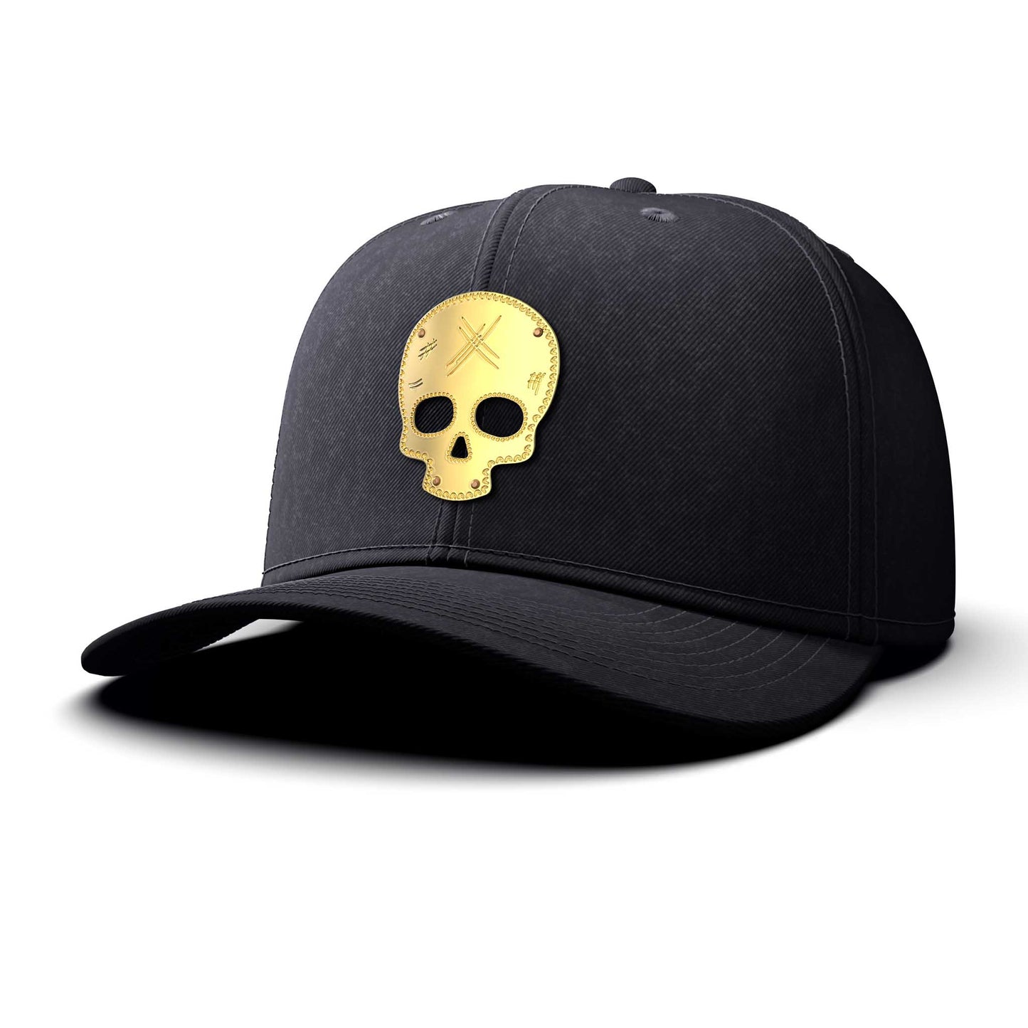Skull - Single Gold Charm BIG, curved