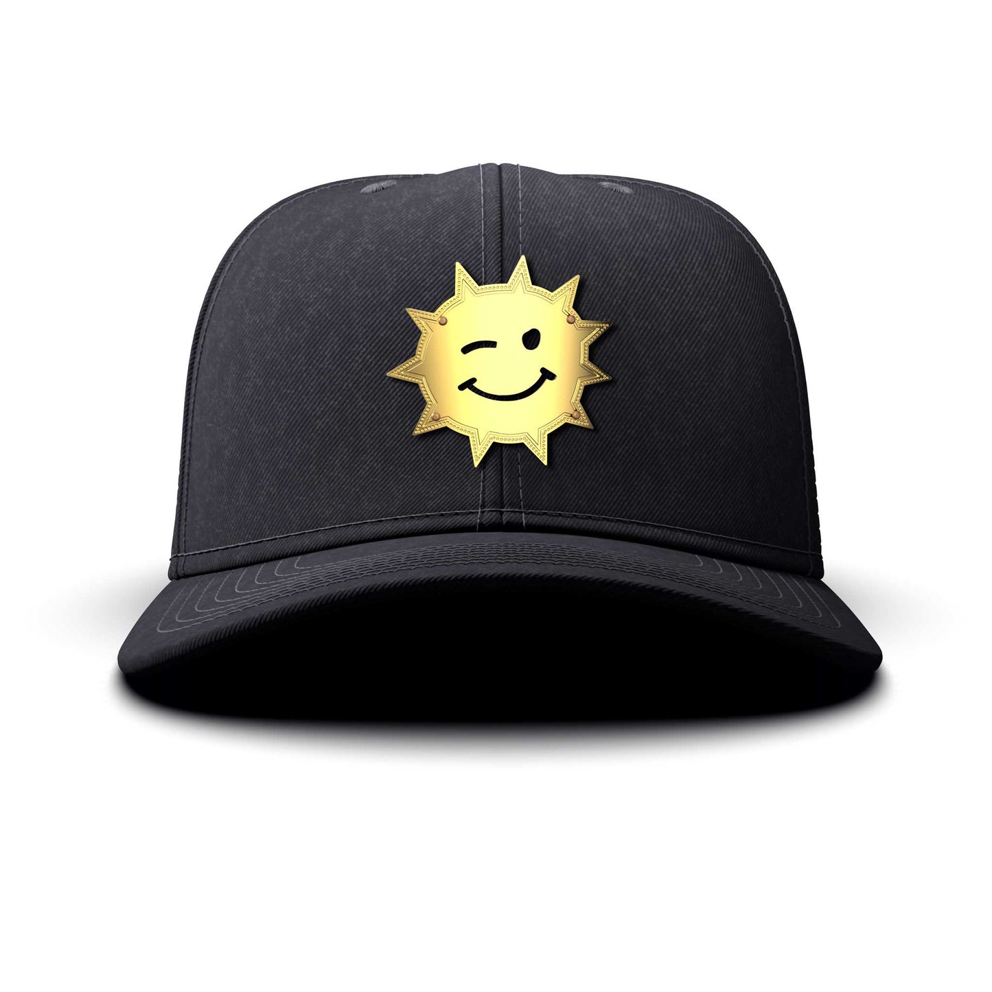Sun - Single Gold Charm BIG, curved