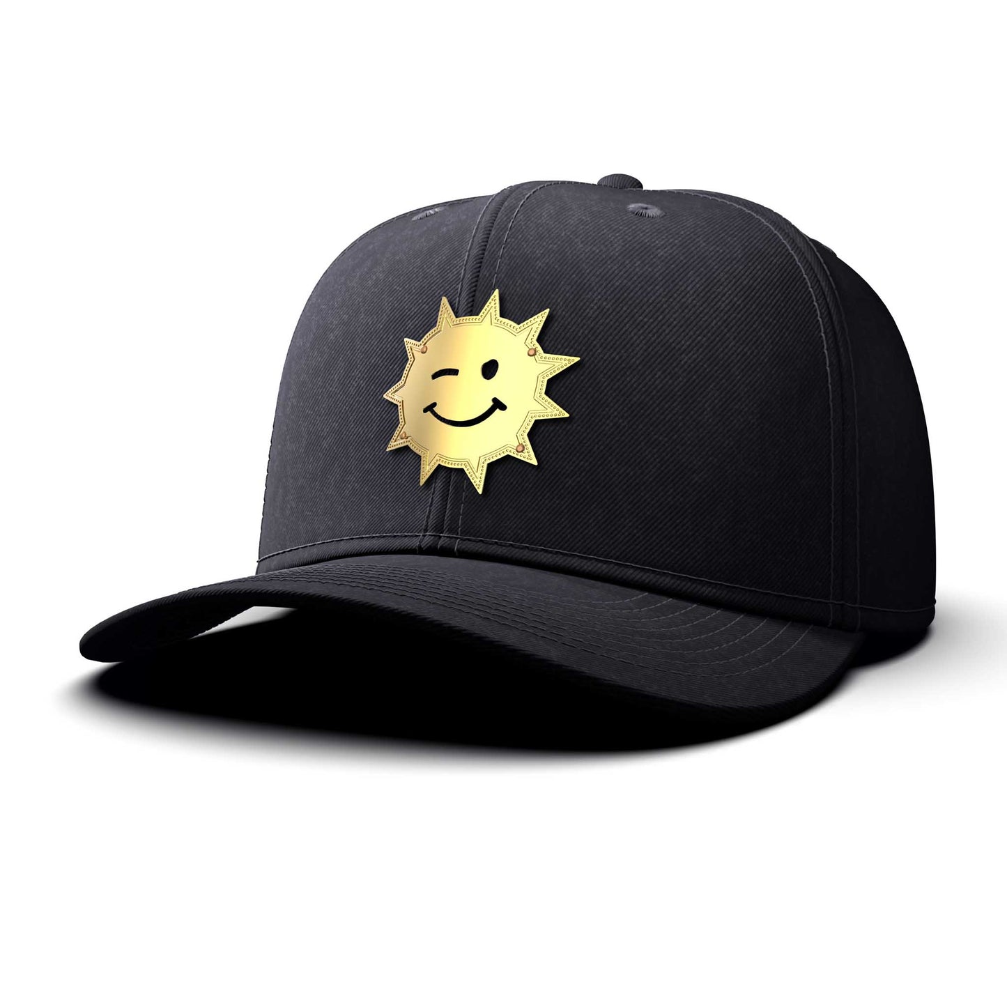 Sun - Single Gold Charm BIG, curved
