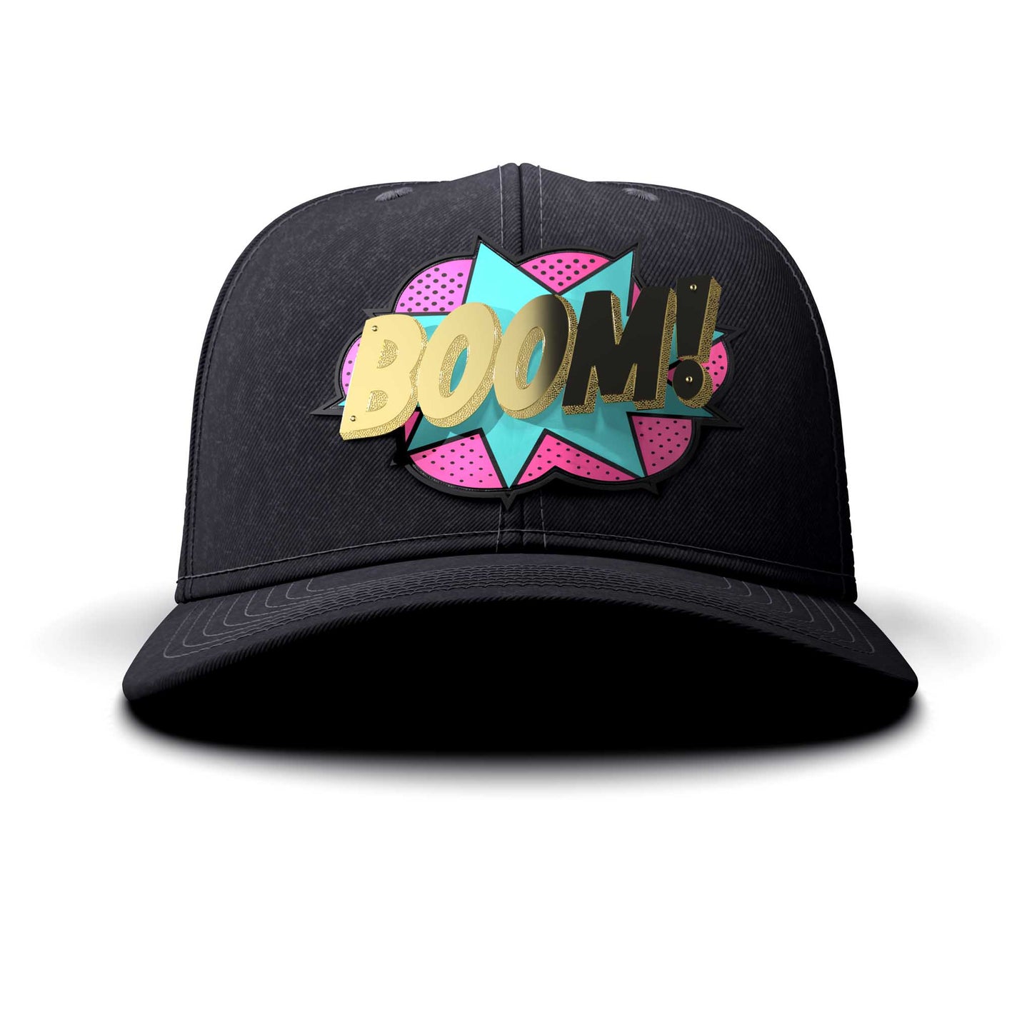 BOOM! - Gold Letters & Patch, curved