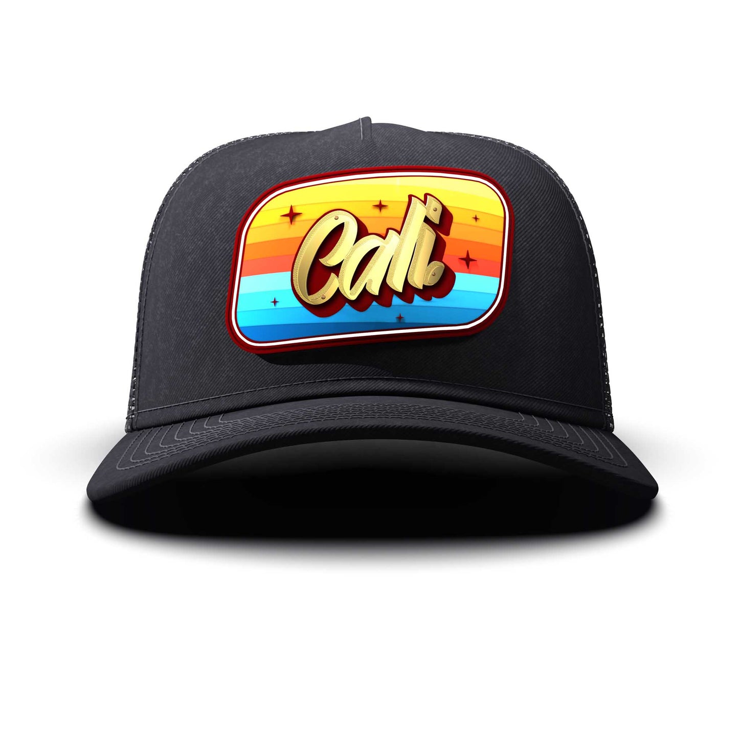 Cali. Sticker - Gold letters & Patch, curved