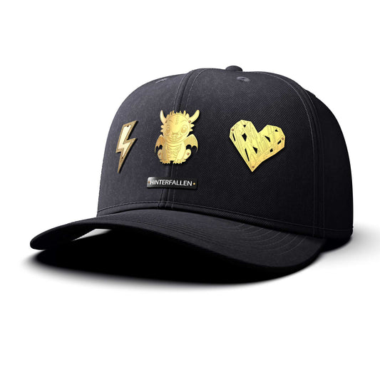 Troublemaker - Triple Gold Charm, curved