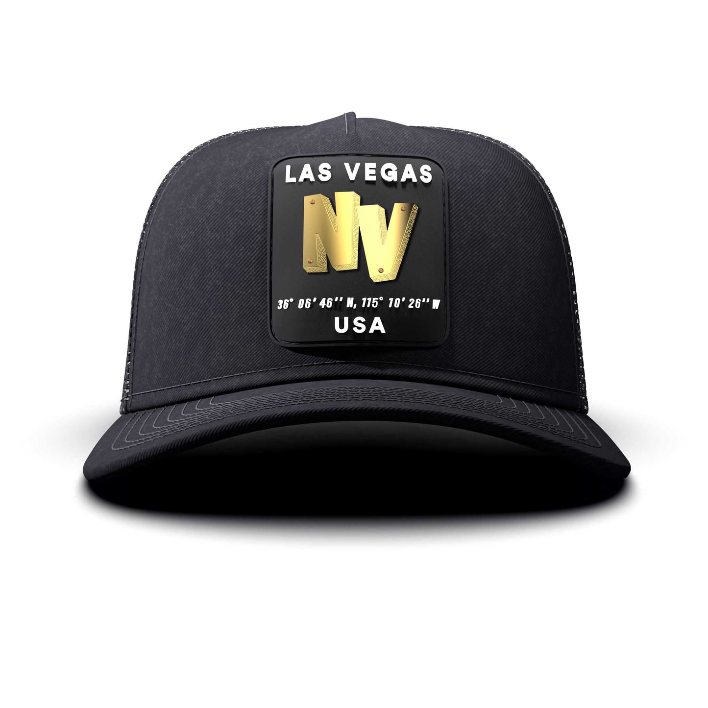 Las Vegas, NV - Black Patch, Trucker Cap, curved