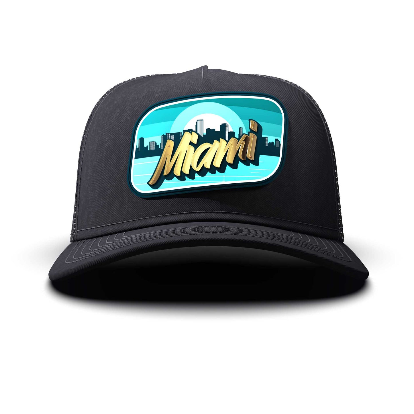 Miami, Sticker - Gold letters & Patch, curved