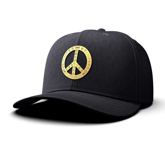 Peace Sign - Single Gold Charm BIG, curved