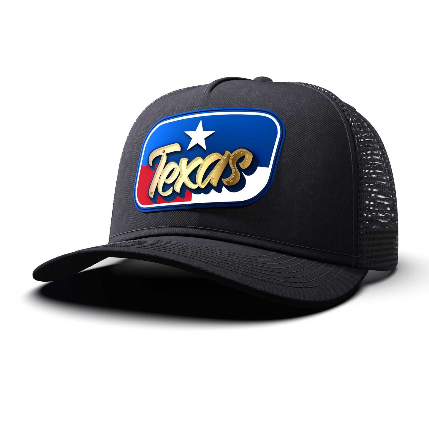 Texas, Sticker - Gold letters & Patch, curved